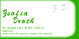 zsofia droth business card